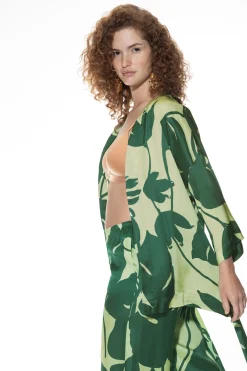 DAMES Mey Bovenstukken*Korte kimono Serie Tropical Leaves