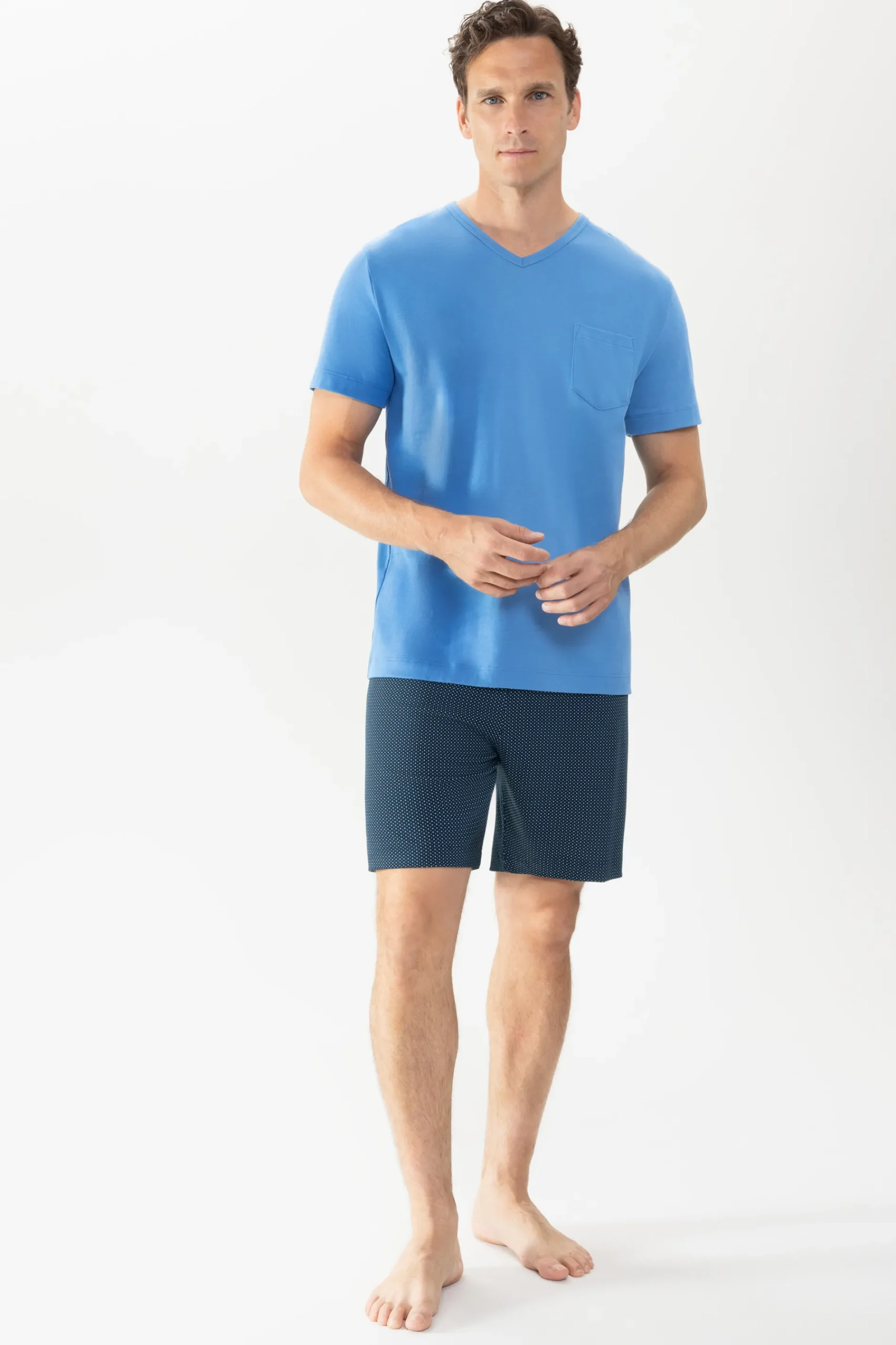 Heren Mey Pyjama's*Pyjama kort Serie Micro Blue