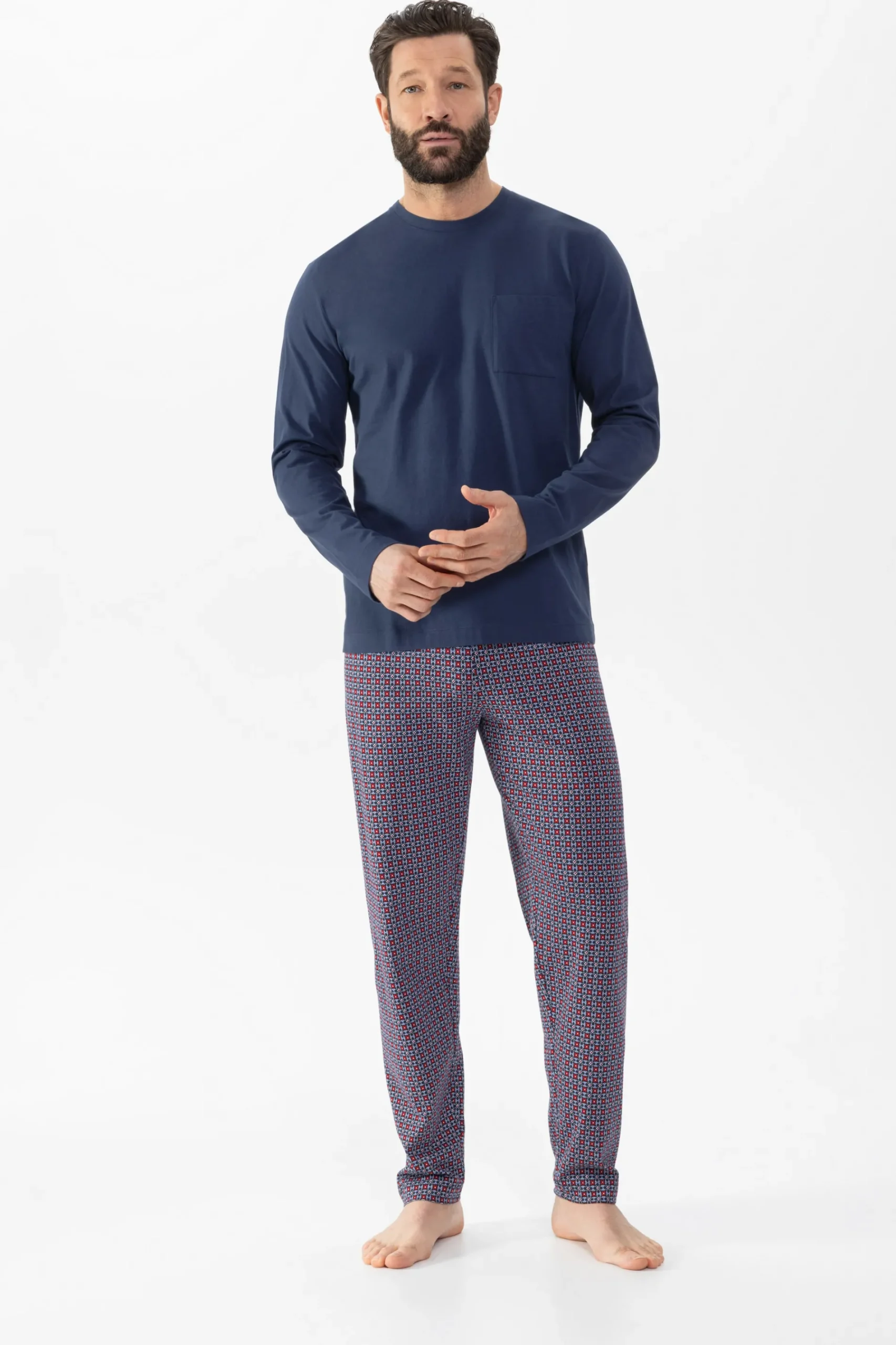 Heren Mey Pyjama's*Pyjama lang Serie Red Tile